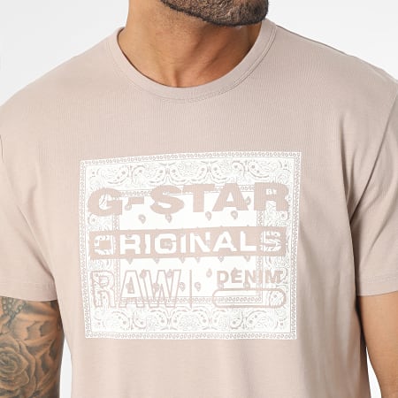 G-Star - Tee Shirt Bandana D23158-336 Beige