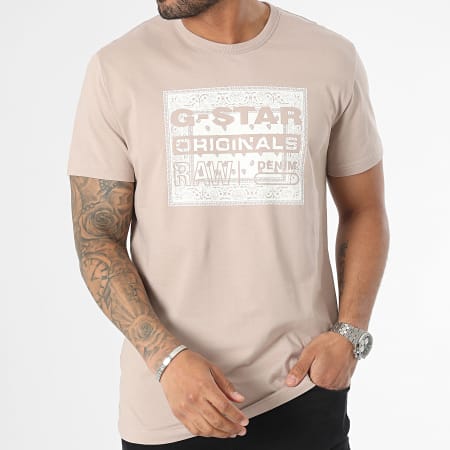 G-Star - Tee Shirt Bandana D23158-336 Beige