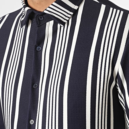 Uniplay - Camicia a maniche lunghe a righe blu navy