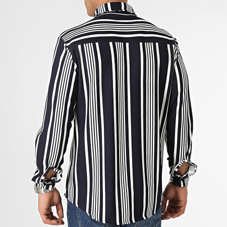 Uniplay - Camicia a maniche lunghe a righe blu navy