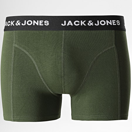 Jack And Jones - Lot De 3 Boxers Jordan Noir Gris Chiné Vert Kaki