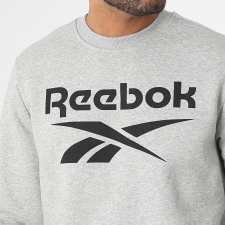 Reebok - Felpa Reebok Identity Big Logo a girocollo H54793 Grigio scuro