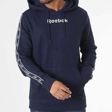 Reebok - Reebok Identity Vector Tape Sudadera con capucha HZ3369 Azul marino