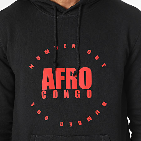 INNOSS'B - Sweat Capuche Afro Congo Noir Rouge