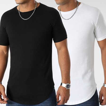 LBO - Set di 2 magliette oversize 0393 bianco e nero