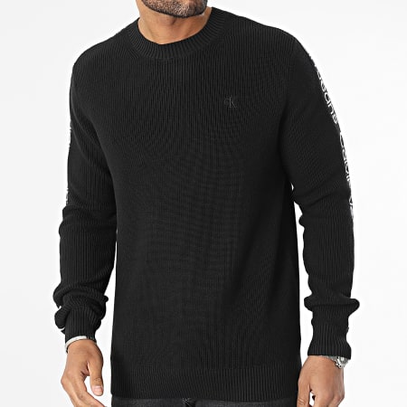 Calvin Klein - Pull Logo Tape Sweater 3808 Noir