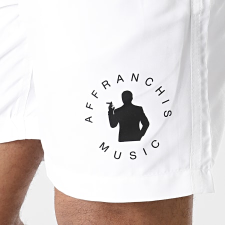 Affranchis Music - Short De Bain Logo Blanc Noir