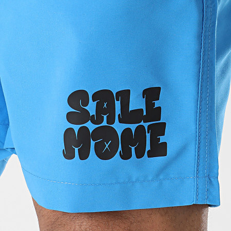 Sale Môme Paris - Short De Bain Tag Logo Bleu Noir