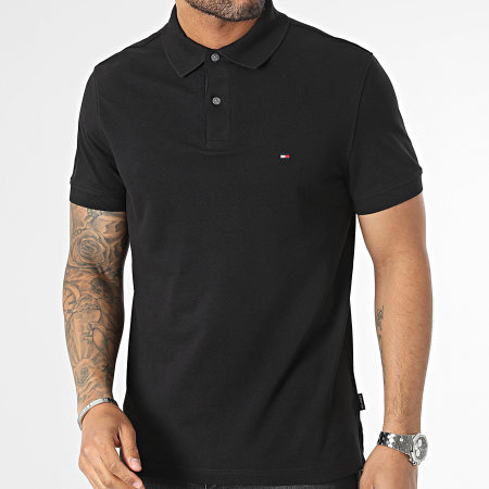 Tommy Hilfiger - Polo Manga Corta Bandera Bajo Placket 1684 Negro