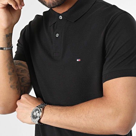 Tommy Hilfiger - Polo Manga Corta Bandera Bajo Placket 1684 Negro