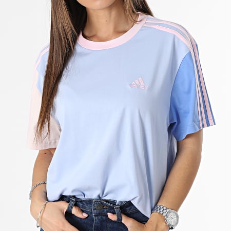 Adidas Sportswear - Maglietta donna a 3 strisce IC1472 Azzurro