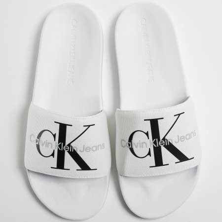 Calvin Klein - Claquettes Slide Monogram 0061 White