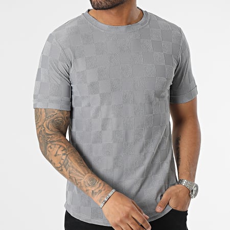 Classic Series - Camiseta oversize gris a cuadros