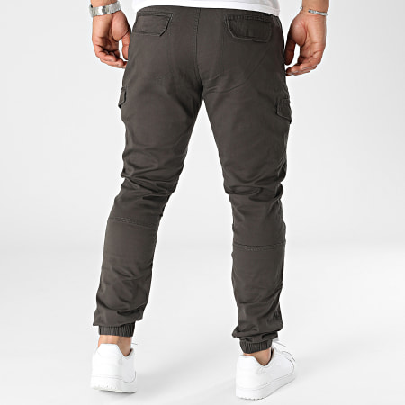 Indicode Jeans - Pantalon Cargo Levi Kaki Foncé