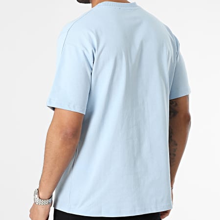 ADJ - Tee Shirt Oversize Large Coeur Chic Bleu Clair Blanc