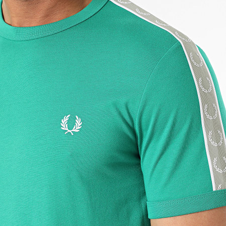 Fred Perry - Tee Shirt A Bandes Contrast Tape Ringer M4613 Vert