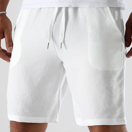 LBO - Pantaloncini Chino effetto lino 0247 Bianco