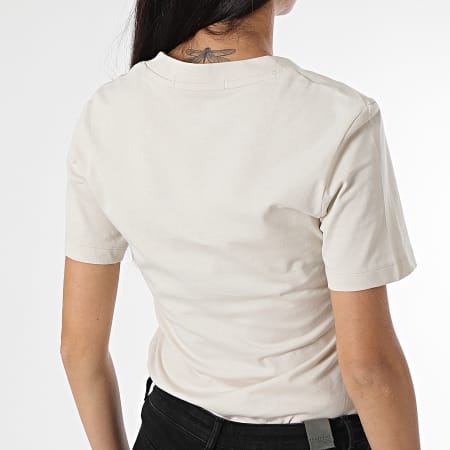 Calvin Klein - Camiseta cuello pico mujer 1429 Beige
