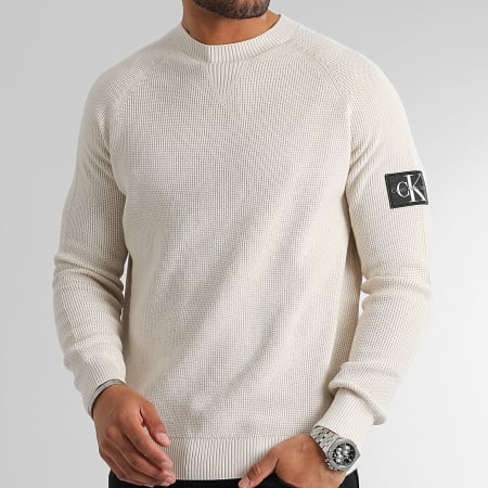 Calvin Klein - Pull Core Badge Sweater 3412 Beige