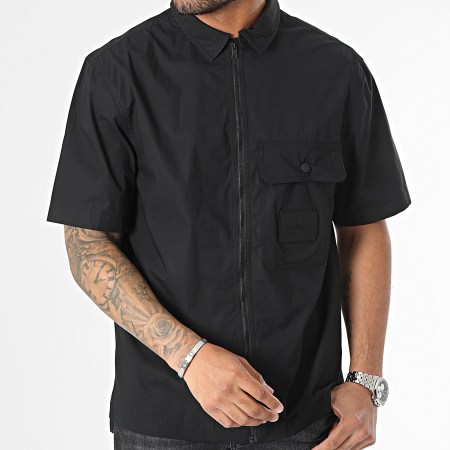 Calvin Klein - Camisa de popelina de manga corta 3514 Negro