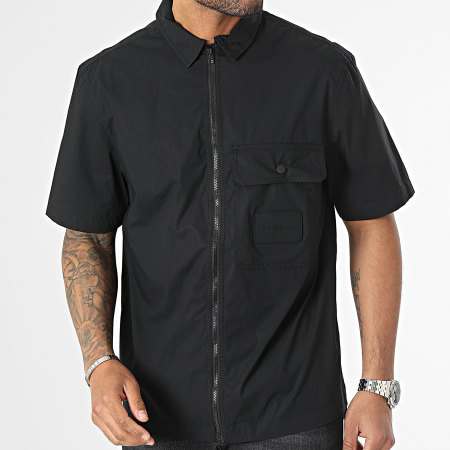Calvin Klein - Camisa de popelina de manga corta 3514 Negro