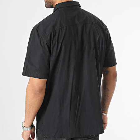Calvin Klein - Poplin 3514 Camicia nera a maniche corte elasticizzata