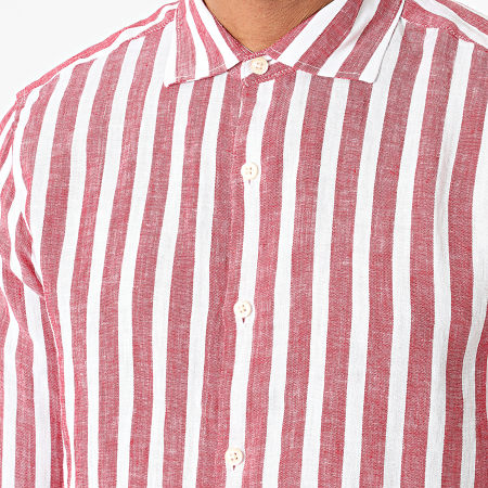 MTX - Camicia a maniche lunghe a righe bianche e rosse