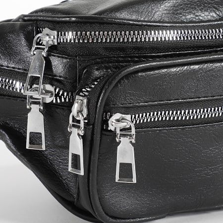 Porte-monnaie Ceinture Genda 2Archer En Cuir - Mini Sac Banane Zippé Portable (noir, 15,5x10x4,5 Cm)