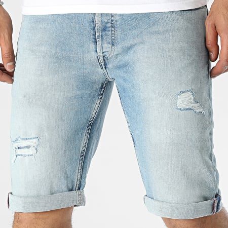 Teddy Smith - Pantaloncini jeans blu con lavaggio regolare