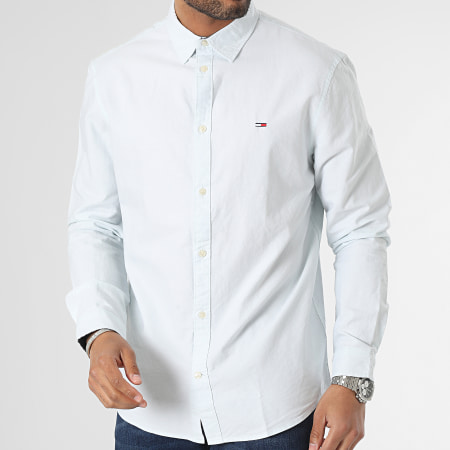 Tommy Jeans - Chemise Manches Longues Classic Oxford 5408 Bleu Clair