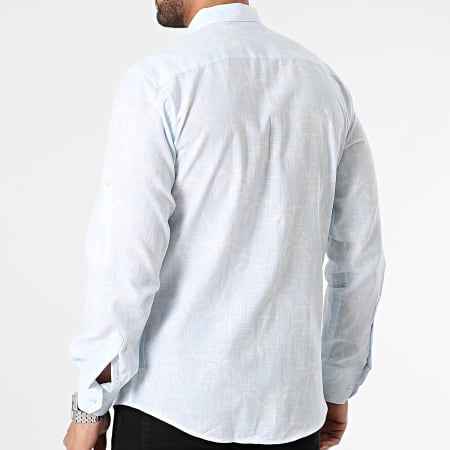Armita - Camisa de manga larga floral azul cielo