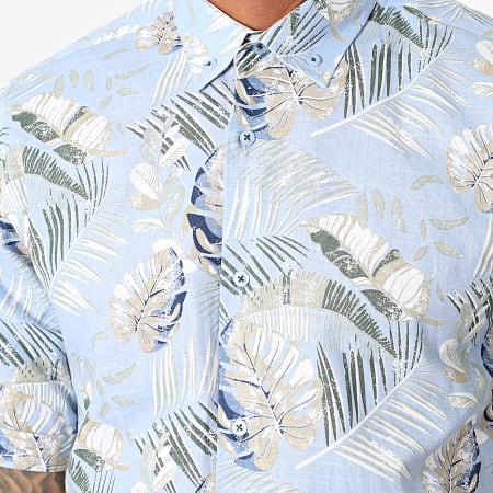 Armita - Camisa de manga corta floral azul cielo