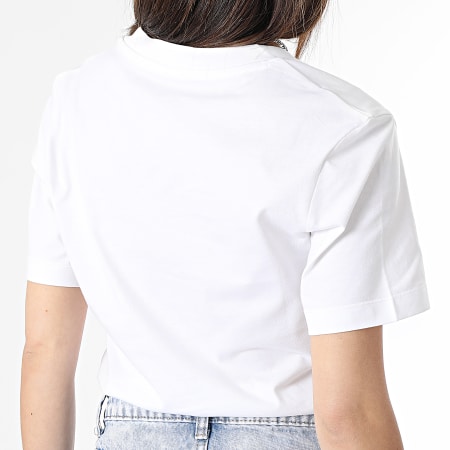 Calvin Klein - Tee Shirt Col V Femme 1429 Blanc