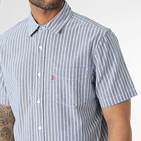 Lot De 2 Chemises Homme Marine Et Rayures - Manches Courtes - Taille M - Neuves Sans étiquettes - Fabriqué En France