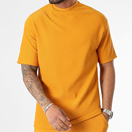 MTX - Conjunto de camiseta y pantalón corto amarillo mostaza