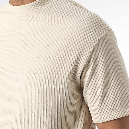 MTX - Conjunto de camiseta y pantalón corto de jogging beige