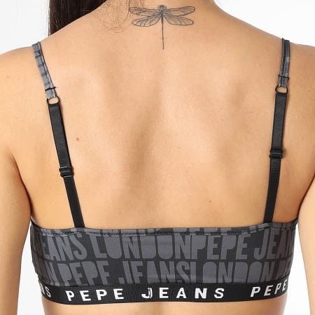 Pepe Jeans - Sujetador con logo allover para mujer PLU10947 Negro