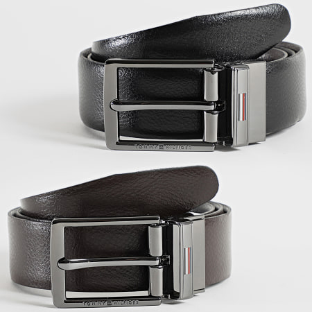 Tommy Hilfiger - Omkeerbare Zakelijke Riem 1226 Zwart Bruin