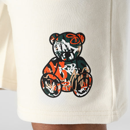 Teddy Yacht Club - Pantaloncini da jogging Essentials Art Series Arancione Beige Screziato