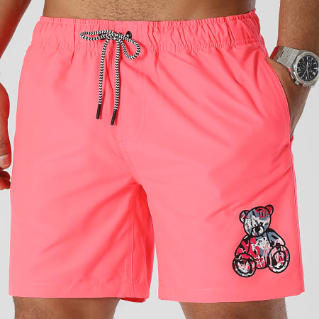 Teddy Yacht Club - Pantaloncini da bagno Essentials Art Series rosa fluo