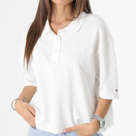 Tommy Hilfiger - Polo Manches Courtes Femme Modern Relax 8880 Blanc