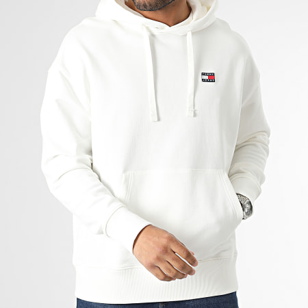Tommy Jeans - Sweat Capuche Relax Badge 6369 Blanc