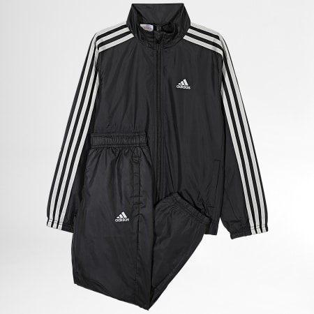 Adidas Sportswear - HR6335 Tuta da ginnastica a righe per bambini, nero