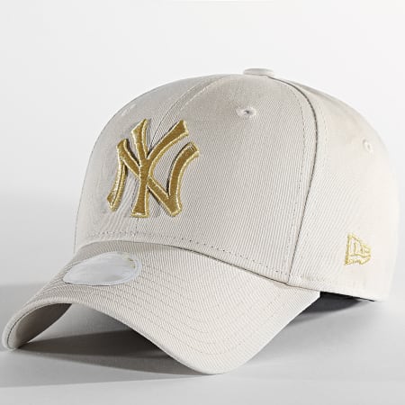 New Era - Gorra de mujer 9Forty Metallic Logo New York Yankees Beige Gold