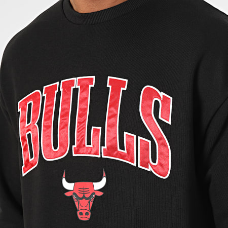 New Era - Felpa Chicago Bulls NBA con logo applicato 60357064 Nero
