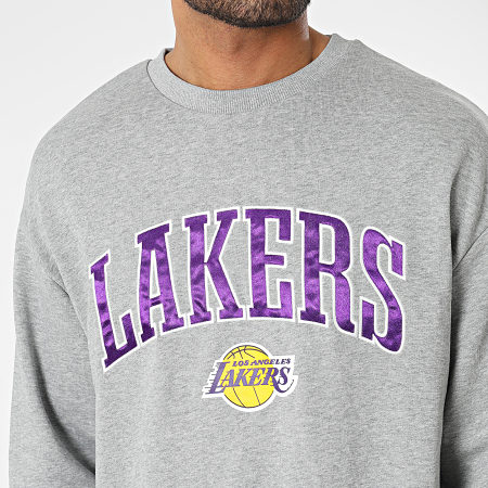 New Era - Los Angeles Lakers NBA Applique Felpa con girocollo 60357065 Grigio scuro