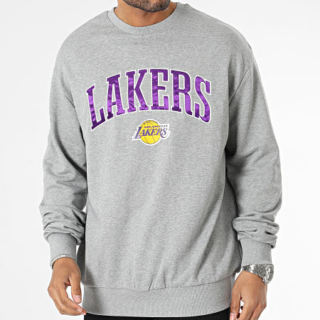 New Era - Los Angeles Lakers NBA Applique Felpa con girocollo 60357065 Grigio scuro