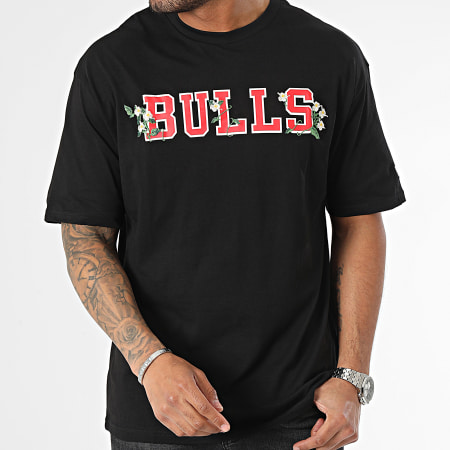 New Era - Maglietta NBA con grafica floreale Chicago Bulls 60357043 Nero