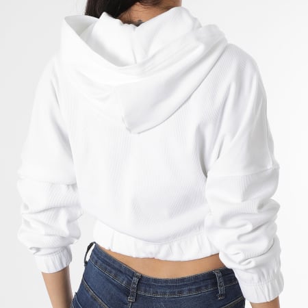 Calvin Klein - Sudadera con capucha para mujer Badge Rib 1441 Beige claro