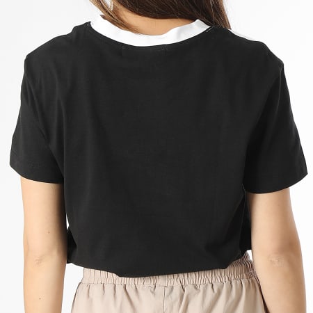 Calvin Klein - Tee Shirt Femme Color Block Relaxed 1365 Noir Blanc